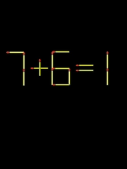Thử tài IQ: Di chuyển một que diêm để 7+6=1 thành phép tính đúng