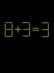 Thử tài IQ: Di chuyển một que diêm để 8+3=3 thành phép tính đúng