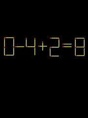 Thử tài IQ: Di chuyển một que diêm để 0-4+2=8 thành phép tính đúng