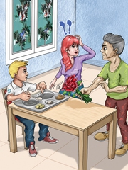 Khay cơm học sinh thay thịt gà bằng... hoa?