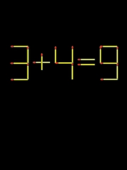 Thử tài IQ: Di chuyển một que diêm để 3+4=9 thành phép tính đúng