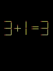 Thử tài IQ: Di chuyển một que diêm để 3+1=3 thành phép tính đúng