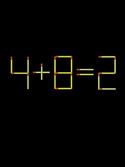 Thử tài IQ: Di chuyển một que diêm để 4+8=2 thành phép tính đúng