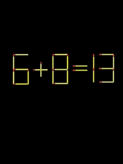 Thử tài IQ: Di chuyển một que diêm để 6+8=13 thành phép tính đúng