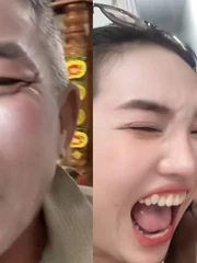 Khi nhà có đứa con gái mới học makeup