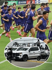 Cảnh sát, quân đội túc trực quanh sân tập tuyển Hàn Quốc trước World Cup 2026