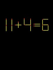 Thử tài IQ: Di chuyển một que diêm để 11+4=6 thành phép tính đúng
