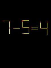 Thử tài IQ: Di chuyển một que diêm để 7-5=4 thành phép tính đúng