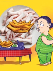 Sao bà mua chân gà không hạn sử dụng này?