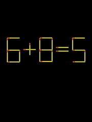 Thử tài IQ: Di chuyển một que diêm để 6+8=5 thành phép tính đúng
