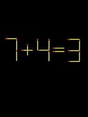 Thử tài IQ: Di chuyển một que diêm để 7+4=3 thành phép tính đúng