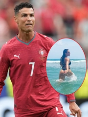Bạn gái Ronaldo gây sốt với clip tắm biển giữa mùa World Cup