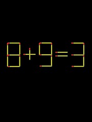 Thử tài IQ: Di chuyển một que diêm để 8+9=3 thành phép tính đúng