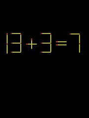 Thử tài IQ: Di chuyển một que diêm để 13+3=7 thành phép tính đúng