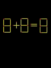 Thử tài IQ: Di chuyển một que diêm để 8+8=8 thành phép tính đúng