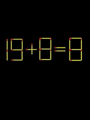 Thử tài IQ: Di chuyển một que diêm để 19+8=8 thành phép tính đúng