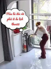 Chủ nhà hoảng hốt vì máy giặt 'biết đi'