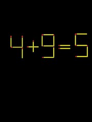 Thử tài IQ: Di chuyển một que diêm để 4+9=5 thành phép tính đúng