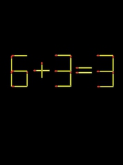 Thử tài IQ: Di chuyển một que diêm để 6+3=3 thành phép tính đúng
