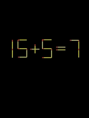 Thử tài IQ: Di chuyển một que diêm để 15+5=7 thành phép tính đúng