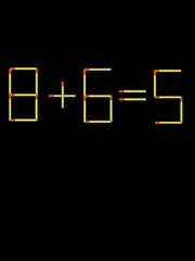 Thử tài IQ: Di chuyển một que diêm để 8+6=5 thành phép tính đúng