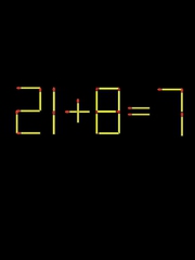 Thử tài IQ: Di chuyển một que diêm để 21+8=7 thành phép tính đúng
