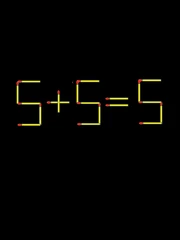 Thử tài IQ: Di chuyển một que diêm để 5+5=5 thành phép tính đúng