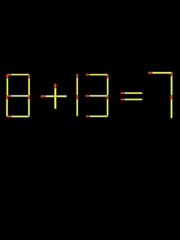 Thử tài IQ: Di chuyển một que diêm để 8+13=7 thành phép tính đúng