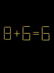 Thử tài IQ: Di chuyển một que diêm để 8+6=6 thành phép tính đúng