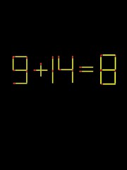 Thử tài IQ: Di chuyển một que diêm để 9+14=8 thành phép tính đúng