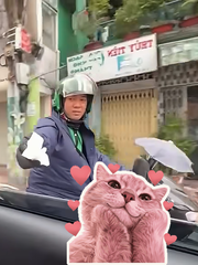 Cô gái đang mắc ói bật cười khi người lạ chạy theo cho khăn giấy