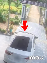 Tài xế đậu xe quên kéo phanh tay và cái kết chạy sấp mặt