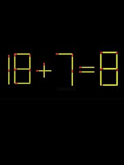 Thử tài IQ: Di chuyển một que diêm để 18+7=8 thành phép tính đúng