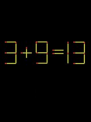 Thử tài IQ: Di chuyển một que diêm để 3+9=13 thành phép tính đúng