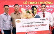 Xác suất trúng 1/8,1 triệu, một người chơi đã rinh hơn 133 tỉ đồng của Vietlott
