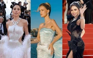 Hoa hậu Thế giới Krystyna Pyszková chọn đầm của Lê Thanh Hòa xuất hiện tại Cannes