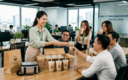 Không tiền chạy theo trà sữa buổi chiều, mang khoai mì, khoai lang mời đồng nghiệp... thế mới hay!