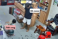 Ông bố lươn lẹo đổ lỗi cho con gái khi làm đổ thức ăn ra sàn