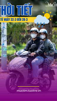 Dự báo thời tiết từ 22 đến 28-3: Bắc Bộ hửng nắng, Nam Bộ nắng nóng