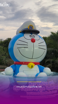 Địa điểm check-in cùng mô hình Doraemon khổng lồ ở Hồ Bán Nguyệt gây sốt