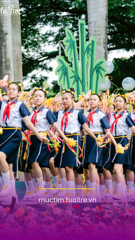 Đội hình diễu hành trong lễ kỷ niệm 85 năm Ngày thành lập Đội TNTP Hồ Chí Minh