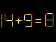Thử tài IQ: Di chuyển một que diêm để 14+9=8 thành phép tính đúng