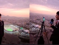 Cậu bé 15 tuổi gây sốt khi tường thuật trận chung kết Copa Libertadores từ trên núi