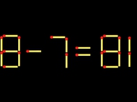 Thử tài IQ: Di chuyển một que diêm để 8-7=81 thành phép tính đúng