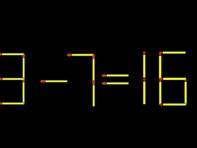 Thử tài IQ: Di chuyển một que diêm để 3-7=16 thành phép tính đúng