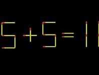 Thử tài IQ: Di chuyển một que diêm để 5+5=11 thành phép tính đúng