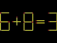 Thử tài IQ: Di chuyển một que diêm để 6+8=3 thành phép tính đúng