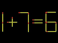 Thử tài IQ: Di chuyển một que diêm để 1+7=6 thành phép tính đúng