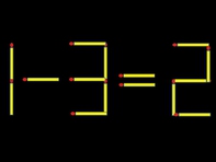 Thử tài IQ: Di chuyển một que diêm để 1-3=2 thành phép tính đúng