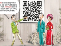 Thời của thiệp cưới in mã QR